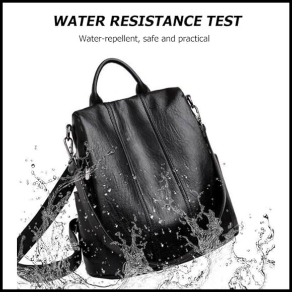 Vintage Faux Leather Backpack Convertible Anti-Theft Rucksack Handbag Soft main image 5